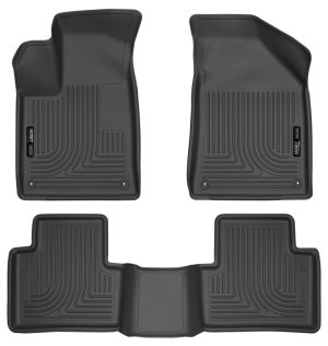 Chrysler 200 Floor Liners - Front + Second Seat - Husky Liners - WeatherBeater - Black - 2015